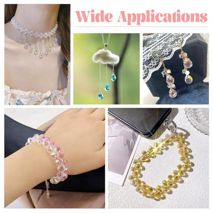 130Pcs Faceted Teardrop Glass Beads Electroplate Top Drilled Drop Spacer Beads Colorful Crystal Waterdrop Dangle Charms Chandelier Pendants for DIY Earring Bracelet Necklace Jewelry Making - color: Mixed Color-B