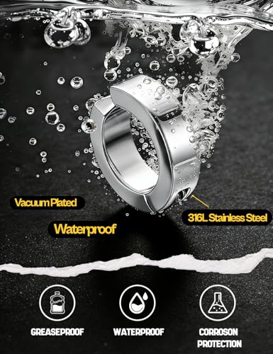 Stainless Steel Mens Womens Clip On Earrings Hoop Huggie Non-Piercing 3 Pairs - color: 1 Pairs(Silver)