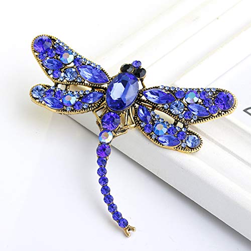 seven wolves Women's Austrian Crystal Brooch Wedding Flower Leaf Bouquet Brooch - color: Blue