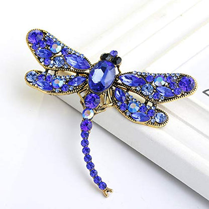 seven wolves Women's Austrian Crystal Brooch Wedding Flower Leaf Bouquet Brooch - color: Blue