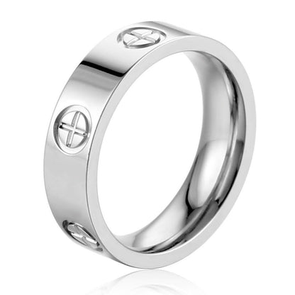 YCSLYW Ladies Stainless Steel Ring Love Friendship Ring Golden high polishing, low allergy Wedding Jewelry Valentine's Day Birthday Gift, 5-10 - color: Silvery, size: 6