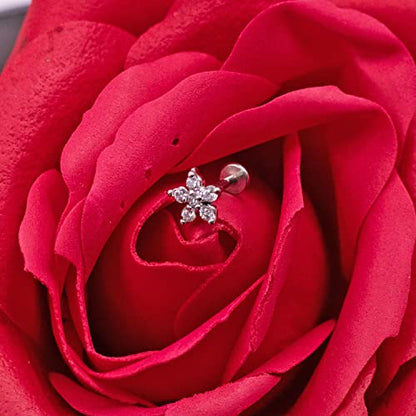 VERAMI 16G Surgical Steel Pushin Lip Rings Butterfly Flower Bee Nose Stud Rings Top Push in Threadless Flat Back Nose Rings Studs Cartilage Earrings for Womens - color: STYLE-01