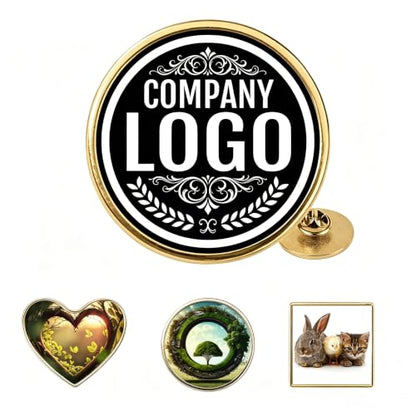 Custom Lapel Pins With Logo - Custom Pins Customized Buttons for men Customized Pin Bulk - color: Round-Gold