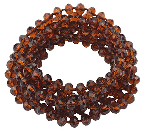 Firstmeet Fashion Beads Rope Knot Long Beaded Necklace Versatile 60" Strand Costume Jewelry for Women - color: Dark Brown