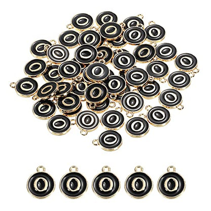 MECCANIXITY Alphabet Letter Charm Double Sided Alphabet Pendant, for Earring Jewelry Making - style: O