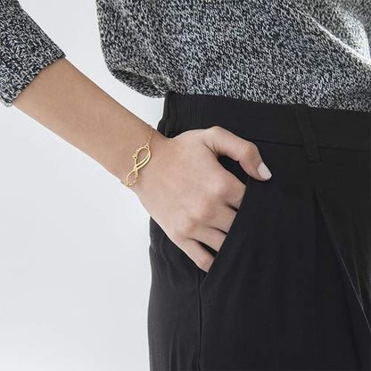 Personalized Infinity Bracelet - Choose Your Style - Sterling Silver, Solid Gold or Plated - Rolo Chain - color: 18K Gold Vermeil Silver, size: 2 Name Bracelet