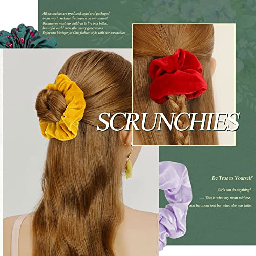 75 Pcs Velvet Hair Scrunchies Hair Bands for Women or Girls | Elastic Soft Ponytail Holder Hair Ties for Birthday, Party, Thanksgiving, Christmas - size: 1 Count (Pack of 75)
