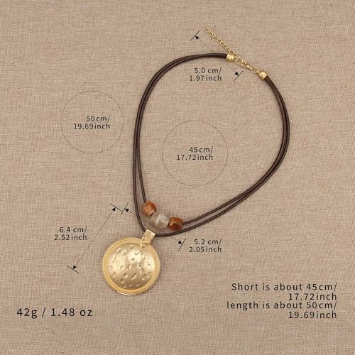 Chunky Pendant Necklace for Women Vintage Boho Necklaces Choker Layered Statement Necklaces Bohemian Jewlery Gifts - style: Boho Vintage Necklace