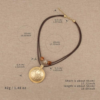 Chunky Pendant Necklace for Women Vintage Boho Necklaces Choker Layered Statement Necklaces Bohemian Jewlery Gifts - style: Boho Vintage Necklace