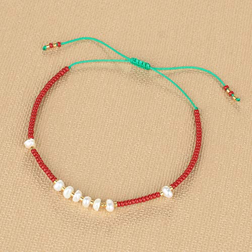 KELITCH Womens Pearl Bracelets Friendship Bracelet Handmade Miyuki Beads Charm Bracelet Holiday Gift - color: 22F