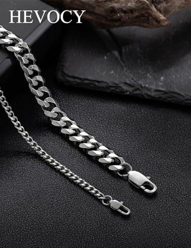 Silver Bracelet Set for Men, Figaro and Cable Link Chain | Stainless steel Figaro and cable link bracelets for stacking, daily wear, and gifts - color: Style3-7 inch
