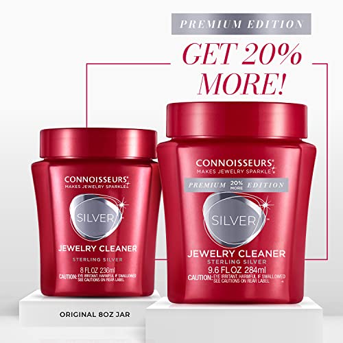 CONNOISSEURS Premium Edition Jewelry Cleaner, Value Size 9.6oz - Pick from Fine, Silver or Delicate Jewelry Cleaner - style: Silver Cleaner Premium - 9.6 Ounce