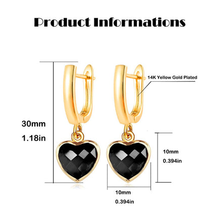 Geometric 14K Gold Crystal Stone Quartz Gemstone Leverback U Hoop Drop Dangle Earrings Jewelry for Women - color: F04