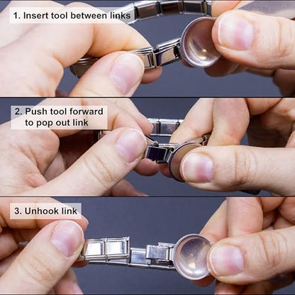 Fablinks Italian Charm Bracelet Tool, Stainless Steel Charms Opening Tools, Easy Opener Compatible with Standard 9mm Link Bracelets