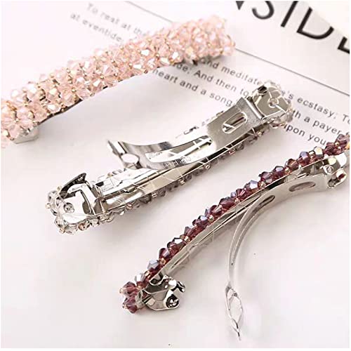 Elegant Hair Clips Fashion Hair Barrettes for Women and Girls, Sparkly Glitter Rhinestones Flowers Hairpin French Style Hairclips Vintage Hair Accessoires for Women