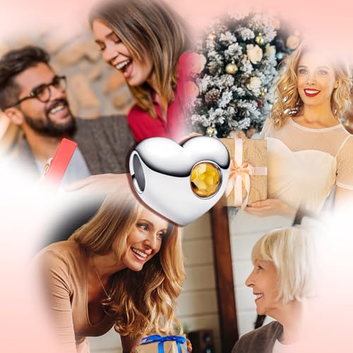 Birthstone Charm, Heart Charm Bead with CZ, for Anniversary Birthday Mothers Valentines Day Christmas Graduation, for Yourself Family Mom Friend Girlfriend Sister Grandma - style: Nov.