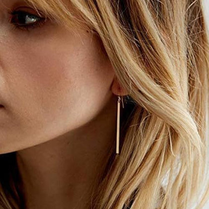 Dcfywl731 Minimal Dainty Gold Plated Dangle Earrings Layered Bar Pendant Neckalce Gold Long Y-Necklace Gold Earrings and Necklaces Set Delicate Lariat Chain Jewelry for Women - color: C2: gold jewelry set