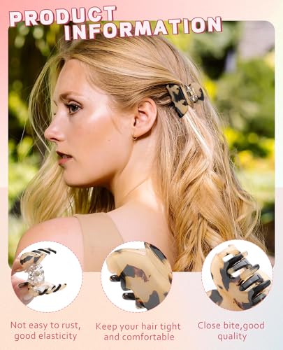 Molans 12 Pcs Small Hair Clips Mini Claw Jaw Clips Women Girls Thin Hair | Tiny Short Acrylic Cute Clips Non Slip Little Hair Accessories Clamps for Half Updo Styling Fine Hair Bangs Kids Toddlers - color: Amber