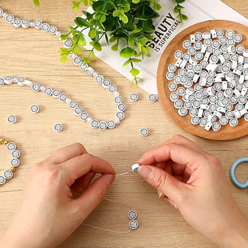 300Pcs Volleyball Polymer Clay Beads 10mm Sport Clay Beads Charms for Bracelets Necklaces Earrings and Crafts Supplies - color: Volleyball Color