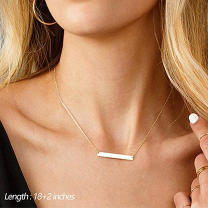 Turandoss Dainty Layered Choker Necklace, Handmade Y Pendant Necklace Multilayer Bar Disc Necklace Adjustable Layering Choker Necklaces for Women - style: 3PCS - Chain&Bar&Disc