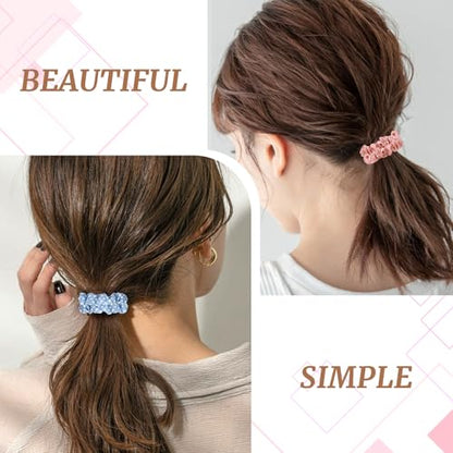 30 Pcs Small Scrunchies No Damage Hair Ties for Women | Hair Accessories Ponytail Holders, Elastic Soft Rubber Bands for Thick Thin Hair (Polka Dot Theme) - color: Polka Dot Theme