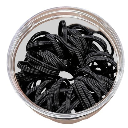 Colorful Hair Rings For Women High Flexibility Braided Ponytail Rings Sport Ready Mixed Hues Mixed Hair Elastics Set - color: Black