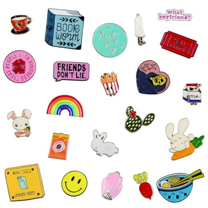 Mixed Enamel Lapel Brooch Pin Set Decoration for Backpack, Hat and Jacket | Birthday Christma Holiday Gift for Friends, Children, Families (Mystery Style) - size: 20 pieces
