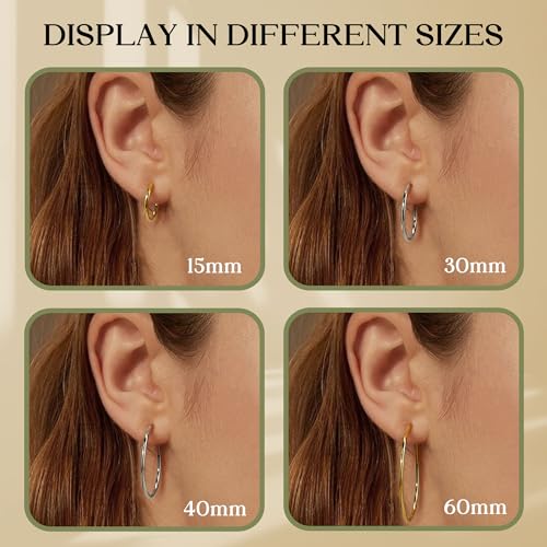 Magitaco 8 Pairs Clip On Hoop Earrings Stainless Steel Clip On Earrings for Women Fake Hoop Earring Spring Hoop Earring For Non-Pierced Ears - color: C:Sliver Tone+Gold Tone