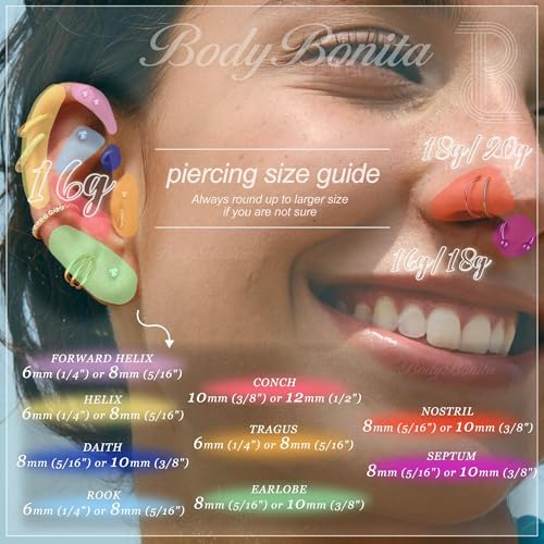 BodyBonita 3pcs Nose Rings Hoops - Double Hoop Nose Ring 14/16/18/20G Hinged CZ Piercing Jewelry Septum Clicker Rings Cartilage Earring Helix Rook Tragus Daith 7mm/8mm/9mm/10mm - color: 14K Gold Plated, size: 14 gauge(1.6mm)-9mm