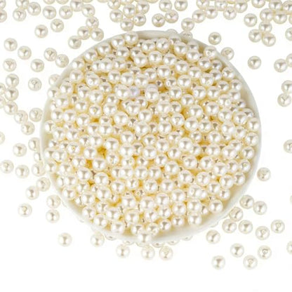 Pearl Beads for Jewelry Making 480pcs 10MM Pearl Craft Beads with Hole Loose Fake Pearls Small Faux Pearls for Jewelry Making Bracelet Necklace DIY, Sewing Decor and Vase Filler - size: 10MM