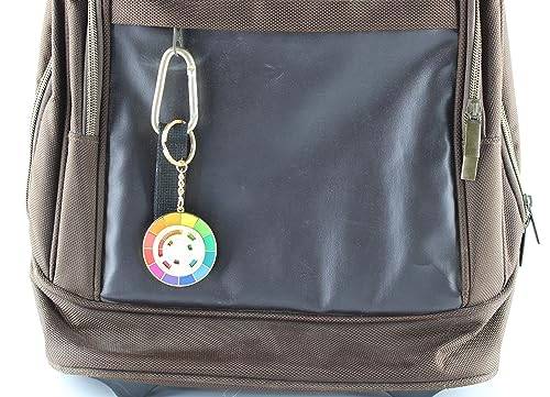 Color Wheel Pin Enamel brooch Spinning Wheel Christmas Gift art pin backpack lapel kawaii pins - style: colour wheel white keychain