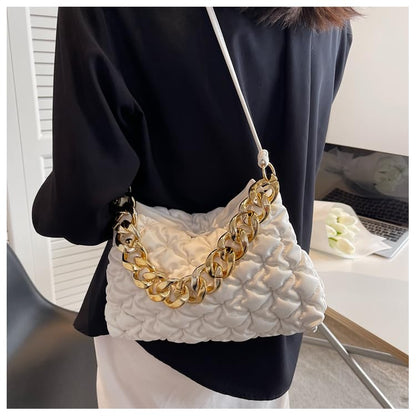 AUMEY Handbag Chain Straps Acrylic Purse Chain Strap Fashionable Replacement Purse Clutches Handles for Purse Handbags DIY Crafts, 18 inch of Each (MSL02-Gold) - color: Msl02-gold