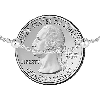 Savlano 925 Sterling Silver 9, 10 Inches Chain Anklet for Women Comes With a Gift Box - style: Rope/4mm Bead