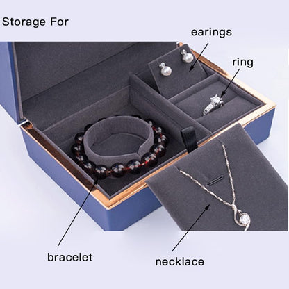 LED Jewelry Box – Storage Box for Bracelets, Rings & Necklaces – Jewelry Box with Light and Velvet Lining – Elegant Gift Box for Weddings, Birthdays, Valentine's Day, Christmas (Black) - color: Black