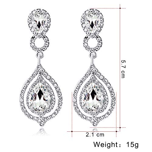 Elegant Crystal Rhinestone Teardrop Chandelier Wedding Bridal Dangle Drop Earrings - style: Style04