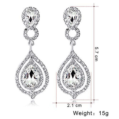 Elegant Crystal Rhinestone Teardrop Chandelier Wedding Bridal Dangle Drop Earrings - style: Style04