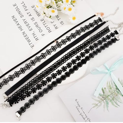 Choker Necklace for Women, Choker Necklaces for Woman, Black Choker, Chokers for Women - color: Black 6pcs