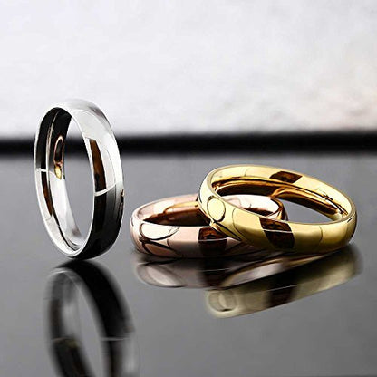 Gem Stone King Stainless Steel Set of 3 Band Ring | Three Rose Yellow Gold & Silver Tri-Color Stacking Set of 3 Band Ring | Available In Size 6, 7, 8, 9, 10, 11, 12