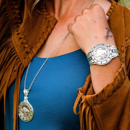 Montana Silversmiths Made in the USA Western Lifestyle Women's Cuff Bracelet - style: Buffalo Plains