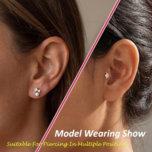 G23 Titanium Gold Filled 16G Cartilage Earring, 6mm 8mm - color: Butterfly, Gold, size: 8MM