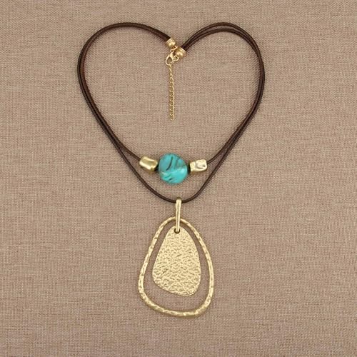 Chunky Pendant Necklace for Women Vintage Boho Necklaces Choker Layered Statement Necklaces Bohemian Jewlery Gifts - style: Large Pendant Necklace