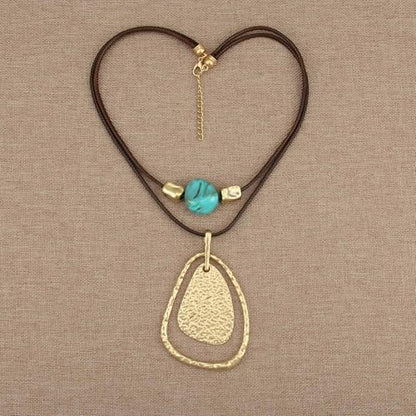 Chunky Pendant Necklace for Women Vintage Boho Necklaces Choker Layered Statement Necklaces Bohemian Jewlery Gifts - style: Large Pendant Necklace