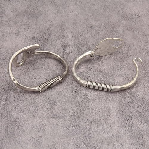 Gold Cuff Bracelet for Women Chunky Bracelet Statement Bracelet | Chunky Bangle Bracelets for Women Silver Beaded Open Bangle Stackable Stretch Bead Bracelet Boho Jewelry Gift for Wife Couple - style: Cuff Statement Bracelets Set