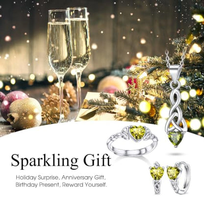 Bestyle 925 Sterling Silver Huggie Hoop Earrings Small Birthstone Hoop Earrings for Women Hypoallergenic Silver Huggie Earring,Great Birthday Earrings Gift for Daughter Wife Mom - color: 08-Peridot-Hoop