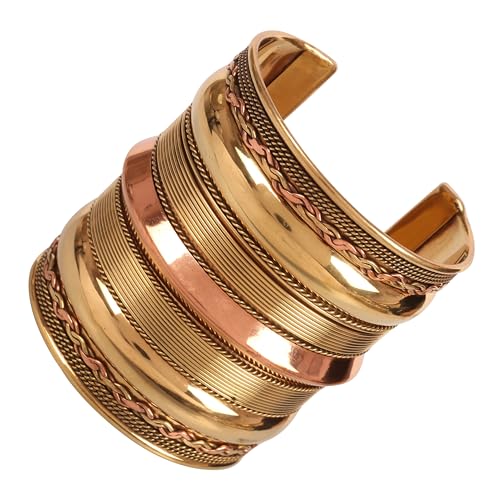 Touchstone Indian Bollywood Handcrafted Slip In Easy To Wear Stylish Wrist Enhancer Designer Broad Jewelry Cuff Bracelet For Women and Men. - style: 1 Braided Wonder Woman