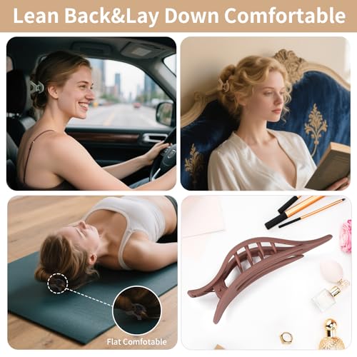 CHANDAT Hair Clips for Women, Flat Hair Clips, 8 pcs, 2style - Basic | 4.3 Inch Large Square Hair Claw Clips & Flat Hair Clips, Thick & Thin Hair, Hair Accessories for Women, Strong Hold Non-Slip - color: Basic