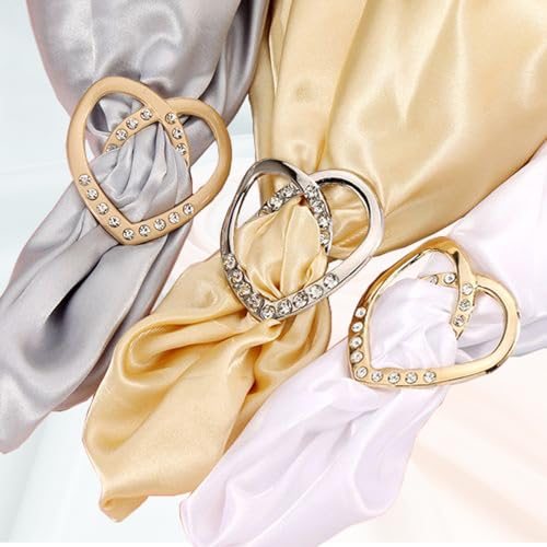 10PCS Silk Scarf Ring Shirt Clips Button Covers for Women Blouses | 7 Styles Metal Button Covers Scarf Rings for Women Clothes,Round Circle Clip Gold Buckle Clothes Corner Knotted Button Cuffs
