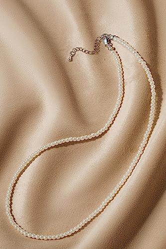 BABEYOND Round Imitation Pearl Necklace Wedding Pearl Necklace for Brides - color: White, size: 2.5mm