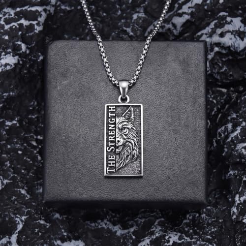 YAFEINI Cat Tarot Necklace 925 Sterling Silver Cat Tarot Pendant Necklace Jewelry Gifts for Women - style: Wolf