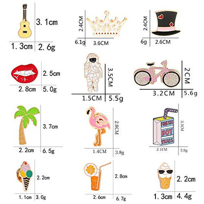 EuTengHao 25 Pieces Cute Enamel Lapel Pin Set Cartoon Brooch Pin Badges Brooch Pins for Clothing Bags Jackets Accessories Supplies DIY Crafts